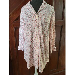 Lauren Ralph Lauren Womens Floral Button-Up Nightgown Medium